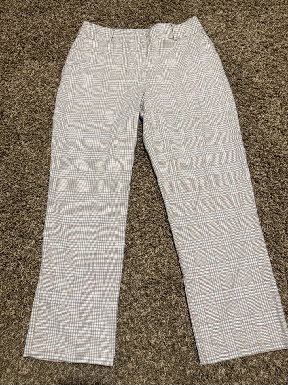 Joie Beige Plaid Ankle Pants